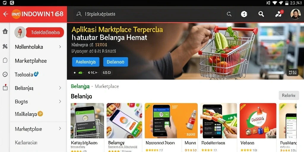 Antarmuka pengguna aplikasi INDOWIN168 yang modern dan fungsional.