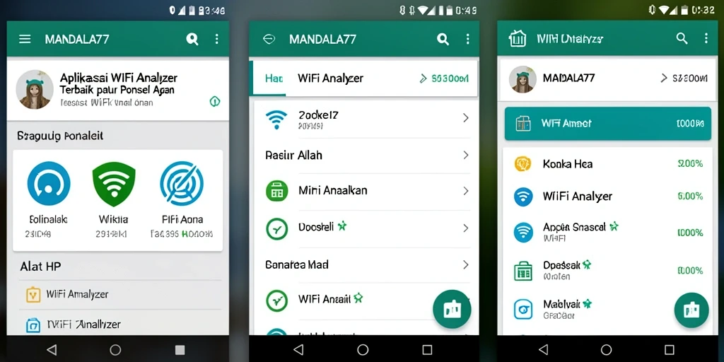 Antarmuka MANDALA77 menampilkan informasi analisis jaringan WiFi dengan jelas dan informatif.
