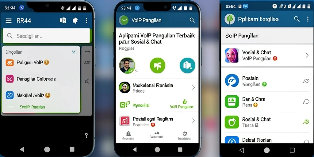 Tampilan antarmuka user-friendly untuk panggilan VoIP.