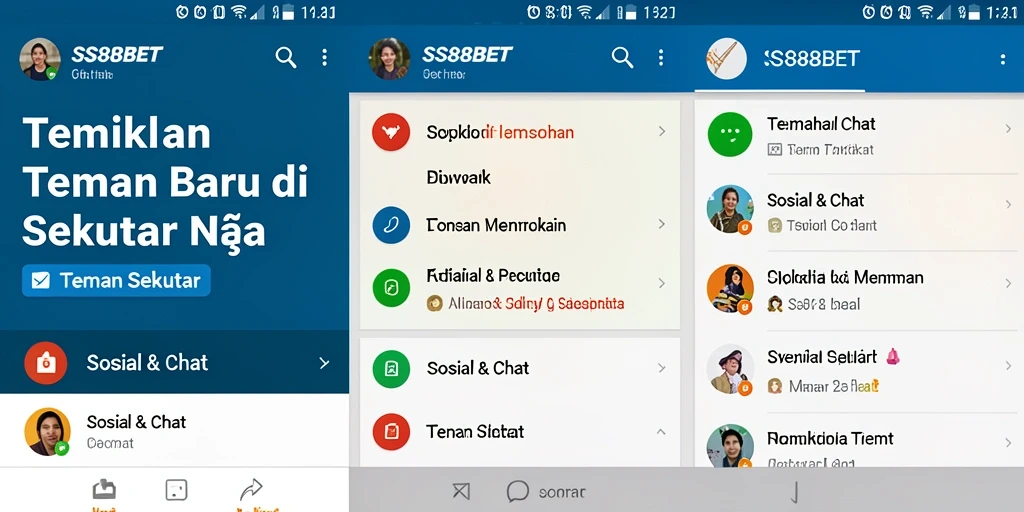 Tampilan antarmuka SS88BET yang ramah pengguna untuk mencari teman.