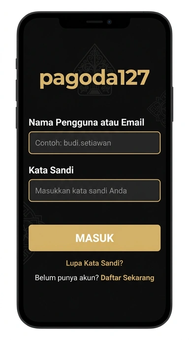 Tampilan halaman login pagoda127